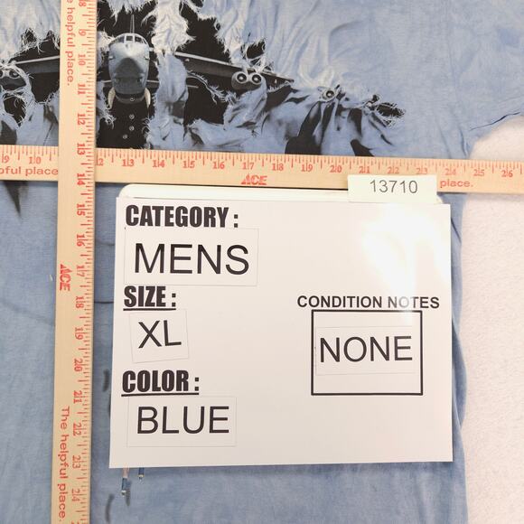 The Mountain Plane Crew Neck Short Sleeve Graphic T Shirt Mens Size XL Blue - Picture 7 of 9